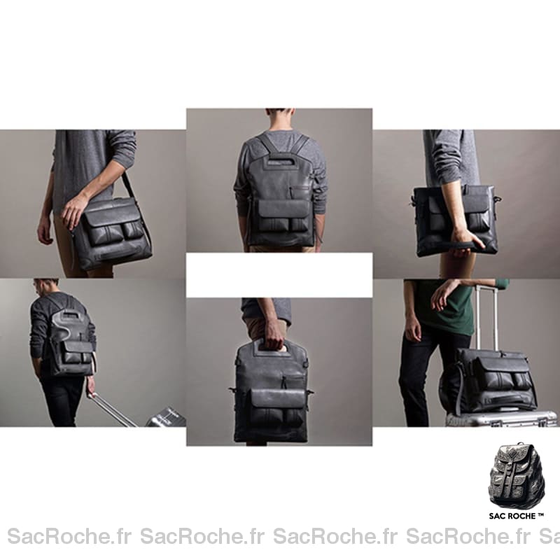 Sac À Dos Cuir Design Cartable Homme