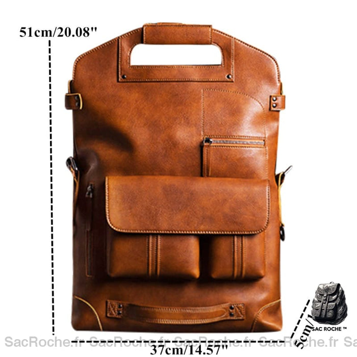 Sac À Dos Cuir Design Cartable Homme