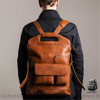 Sac à dos cuir design - modèle Marron - Sac Roche ™