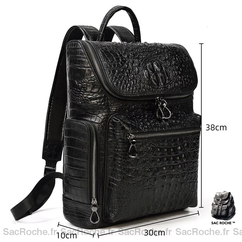 Sac À Dos Cuir Effet Alligator Femme