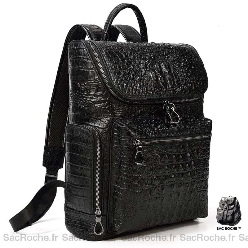 Sac À Dos Cuir Effet Alligator Femme