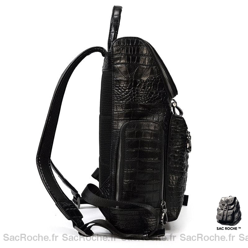 Sac À Dos Cuir Effet Alligator Femme