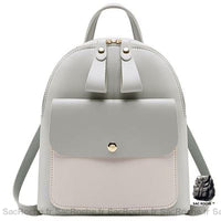 Sac à Dos Cuir Femme Élégant - modèle Gris - Sac Roche ™