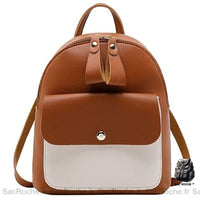 Sac à Dos Cuir Femme Élégant - modèle Marron - Sac Roche ™