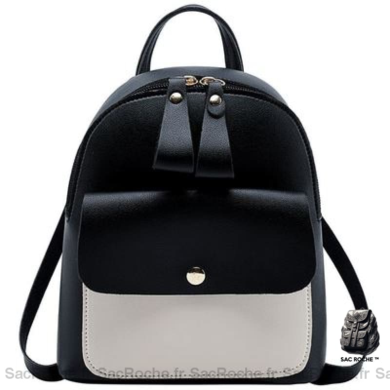 Sac À Dos Cuir Femme Élégant Noir Petit