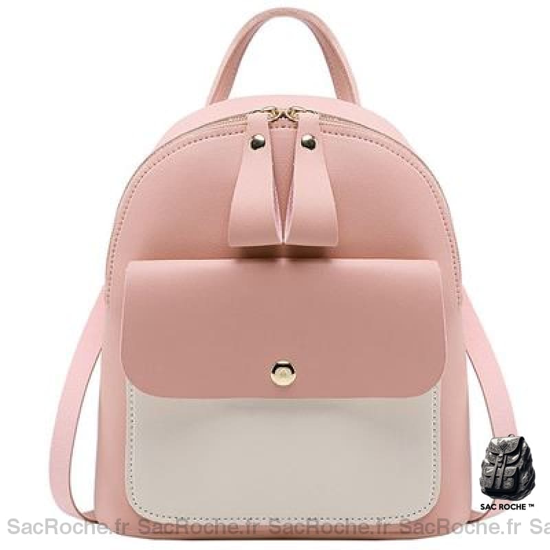 Sac À Dos Cuir Femme Élégant Rose Petit