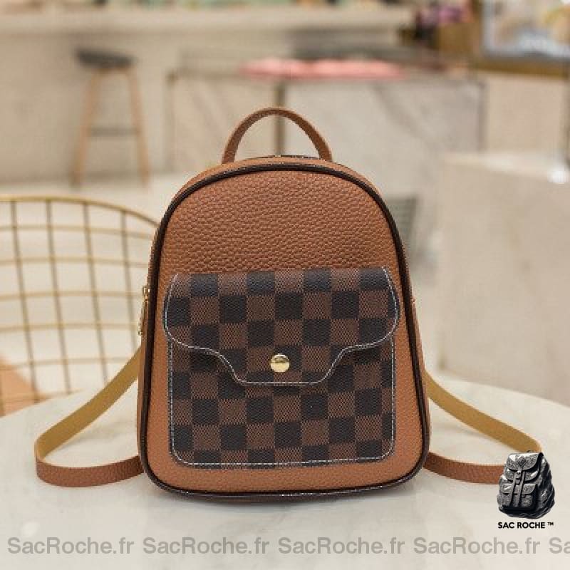 Sac À Dos Cuir Femme Marron Petit