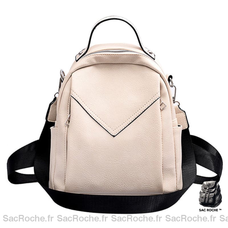 Sac À Dos Cuir Femme - Minimaliste Grande Capacité Blanc Sac A Dos Femme