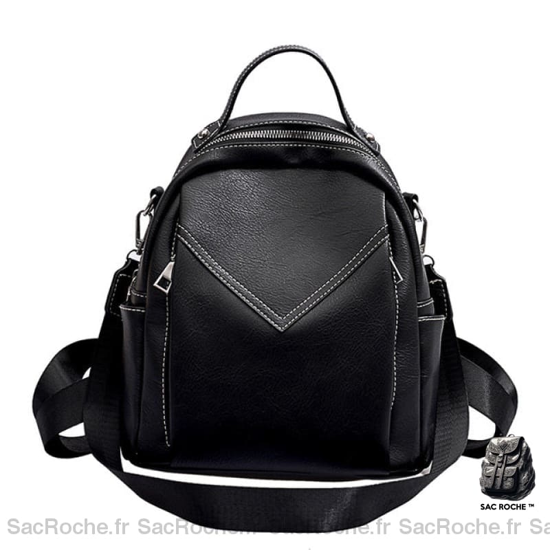 Sac À Dos Cuir Femme - Minimaliste Grande Capacité Noir Sac A Dos Femme