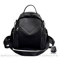 Sac à Dos Cuir Femme - Minimaliste Grande Capacité - modèle Noir - Sac Roche ™