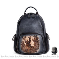 Sac à dos cuir femme, petit. - modèle Noir / 29x32x18cm - Sac Roche ™