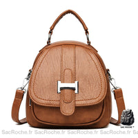 Sac à dos cuir femme poches mini - modèle Marron - Sac Roche ™
