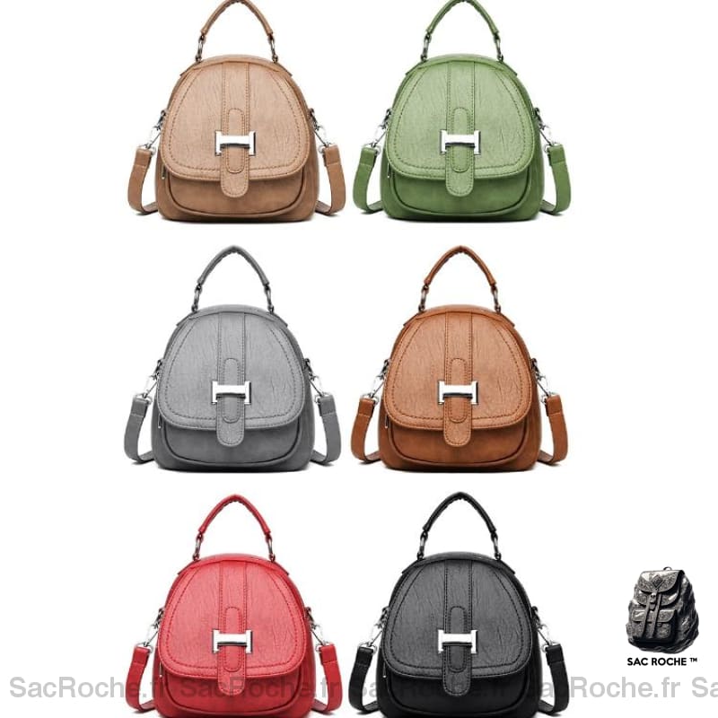 Sac À Dos Cuir Femme Poches Mini Petit Dos Femme