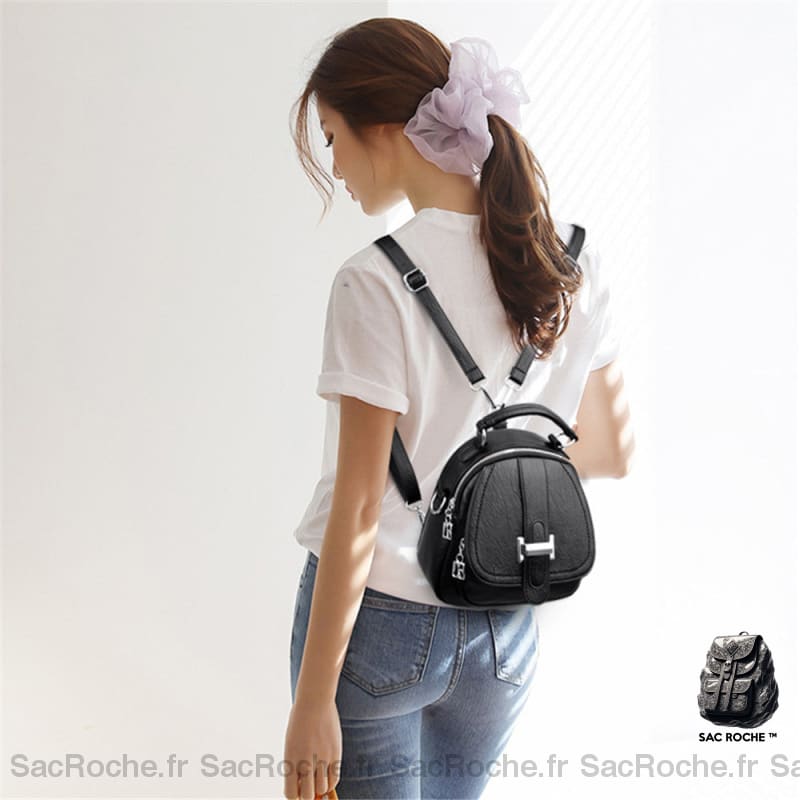 Sac À Dos Cuir Femme Poches Mini Petit Dos Femme
