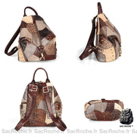 Sac à dos cuir femme rétro - Sac Roche ™