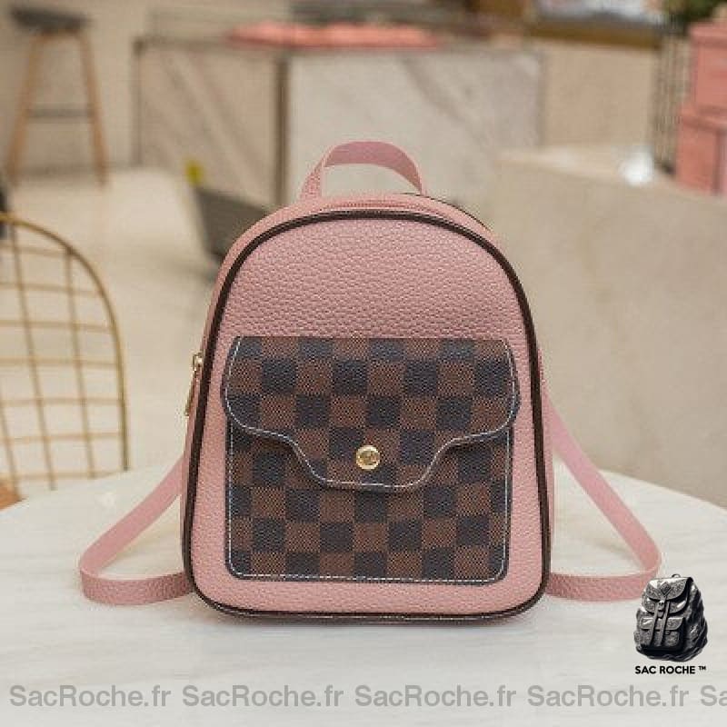 Sac À Dos Cuir Femme Rose Petit