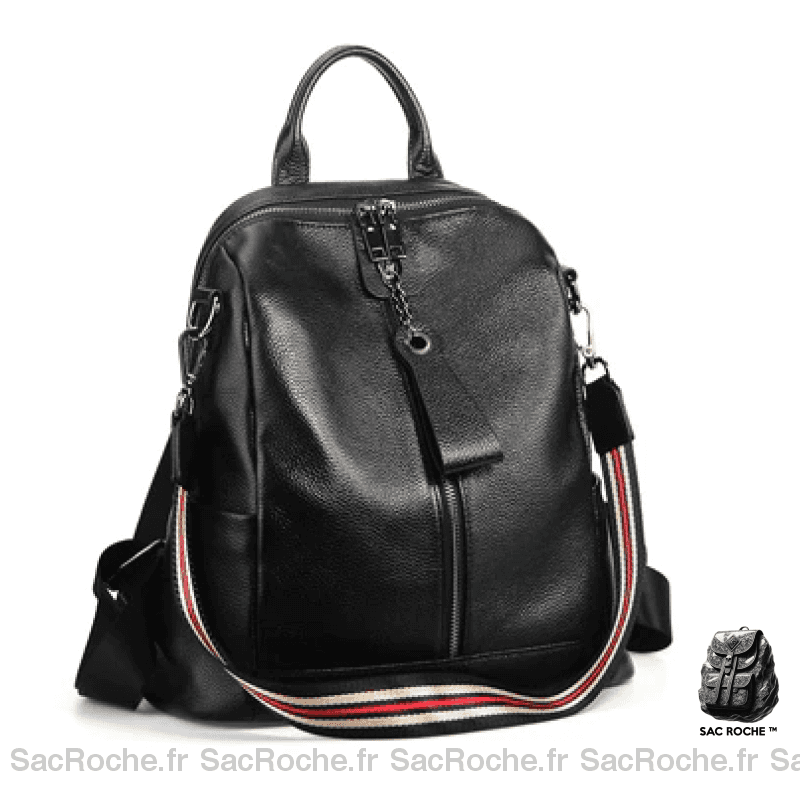 Sac à dos femme grande capacité en cuir - Noir - Sac à main Cuir