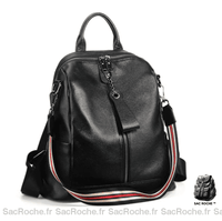 Sac à dos cuir femme spacieux - modèle Noir - Sac Roche ™