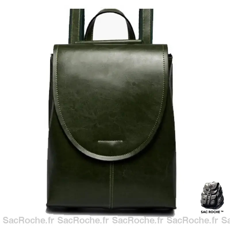 Sac À Dos Cuir Femme Tendance Vert Sac