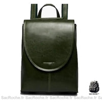 Sac à dos cuir femme, tendance - modèle Vert - Sac Roche ™