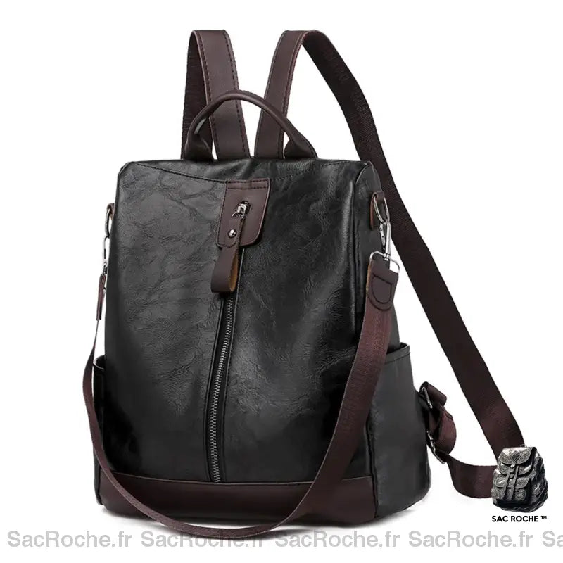 Sac À Dos Cuir Femme Trendy Noir Sac
