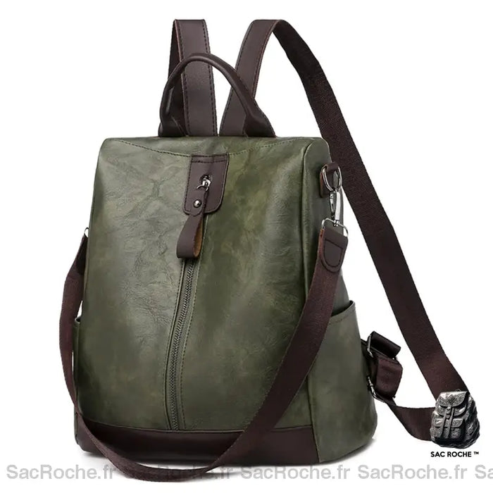 Sac À Dos Cuir Femme Trendy Vert Sac