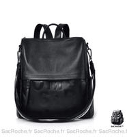 Sac à dos cuir femme vache - modèle Noir - Sac Roche ™
