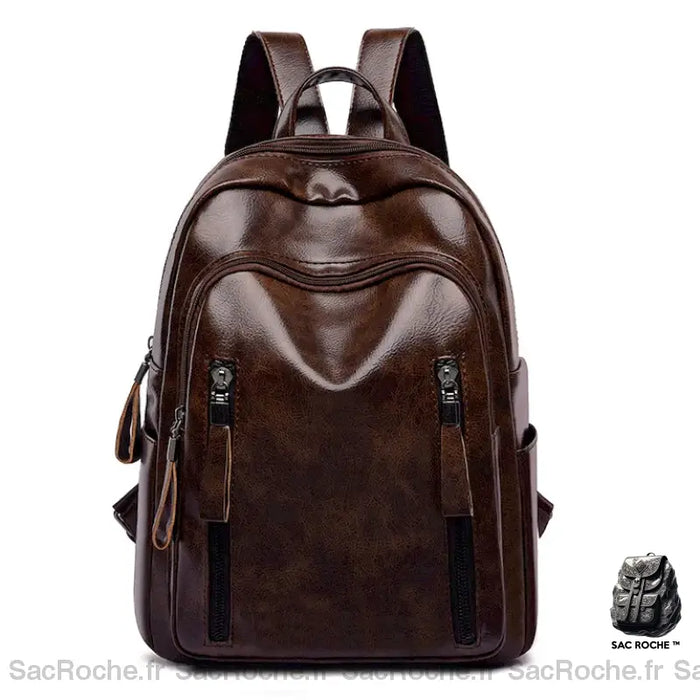 Sac À Dos Cuir Femme Vintage Marron Sac En