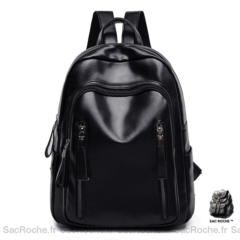 Sac À Dos Cuir Femme Vintage Noir Sac En