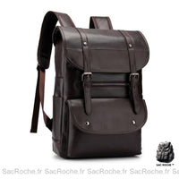 Sac à dos cuir homme compact - modèle Café - Sac Roche ™