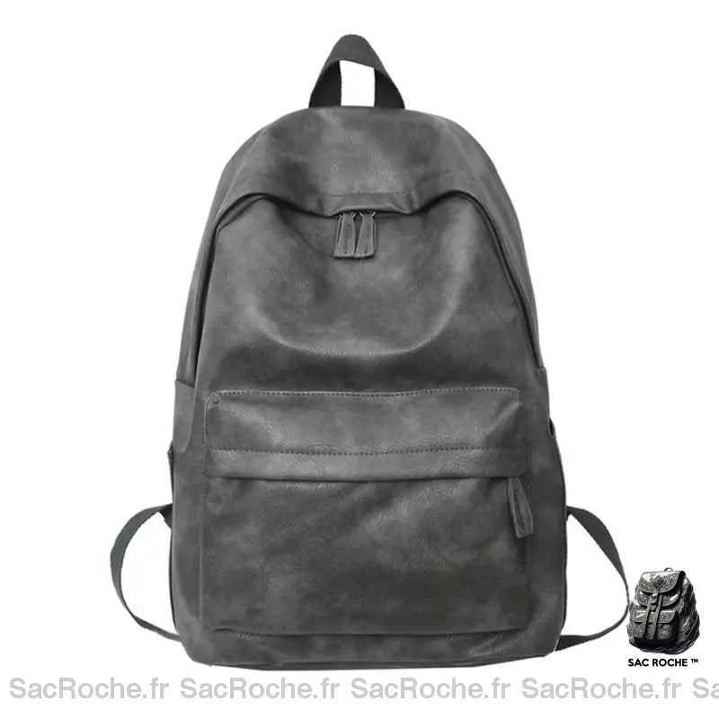 Sac À Dos Cuir Homme Élégant Gris Sac