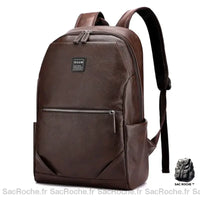 Sac à dos cuir homme élégant - modèle Marron - Sac Roche ™