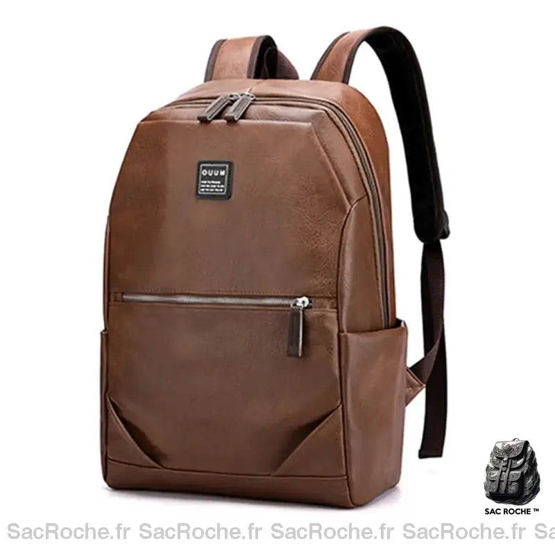 Sac À Dos Cuir Homme Élégant Marron Clair Sac