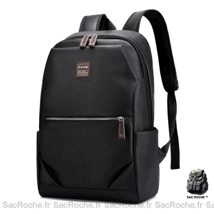 Sac À Dos Cuir Homme Élégant Noir Sac