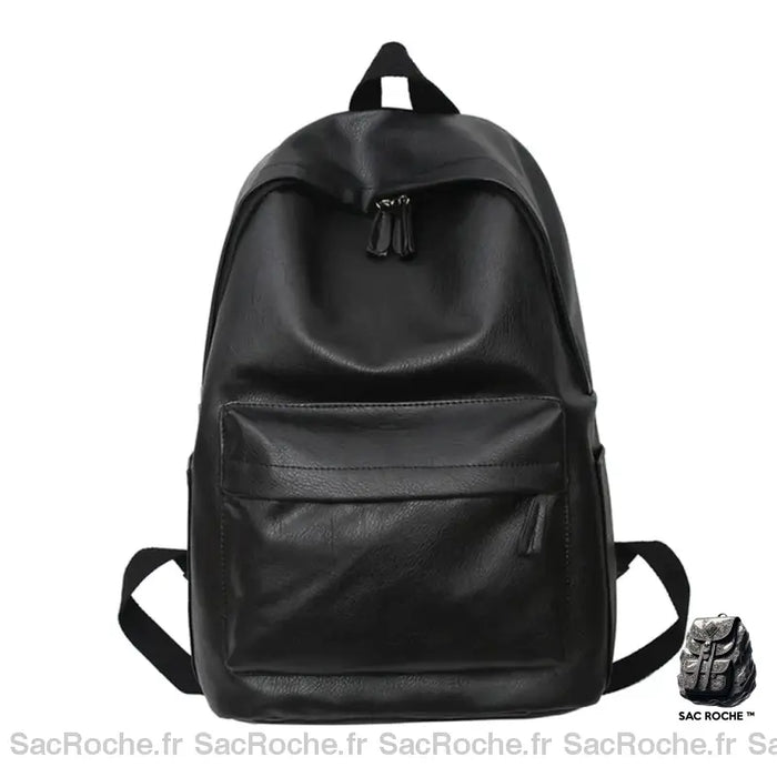 Sac À Dos Cuir Homme Élégant Noir Sac
