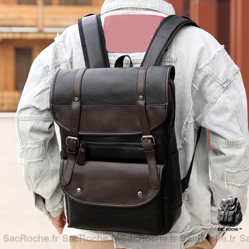 Sac À Dos Cuir Homme Noir Sac
