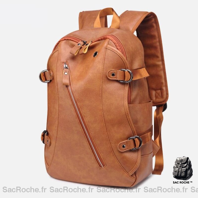 Sac À Dos Cuir Homme Noir Marron Clair Sac