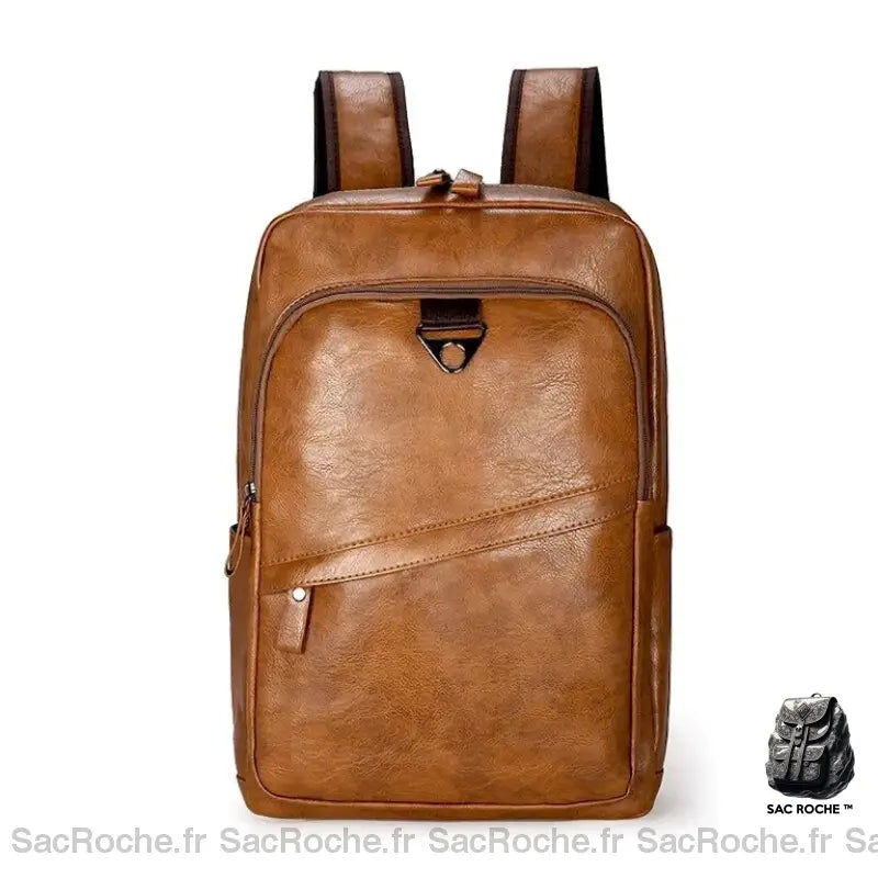 Sac À Dos Cuir Homme Ordinateur Beige Sac En