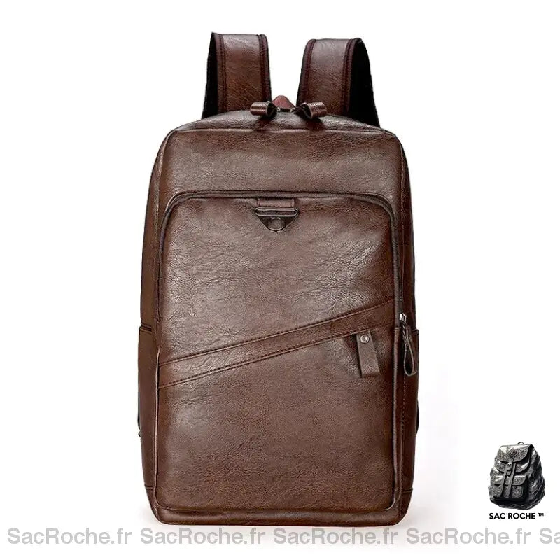 Sac À Dos Cuir Homme Ordinateur Marron Sac En