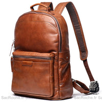 Sac à Dos Cuir Marron/Noir - Classique - Homme - Sac Roche ™