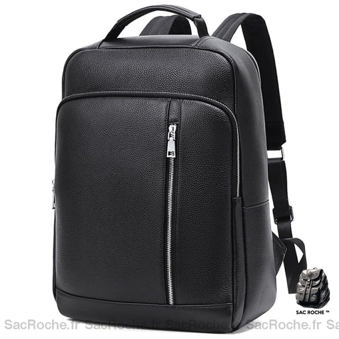 Sac À Dos Cuir Noir - 15 Ordinateur Homme Dos En Cuir