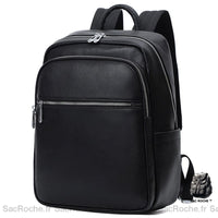 Sac à Dos Cuir Noir - 2 Compartiments - Homme - Sac Roche ™
