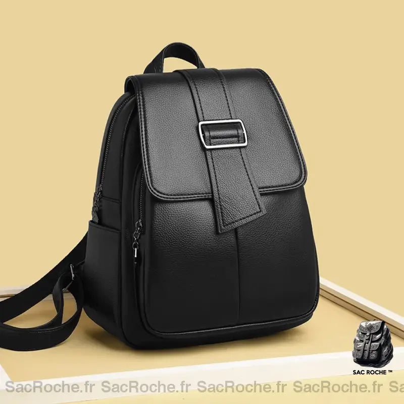 Sac À Dos Cuir Noir Femme Noir Sac