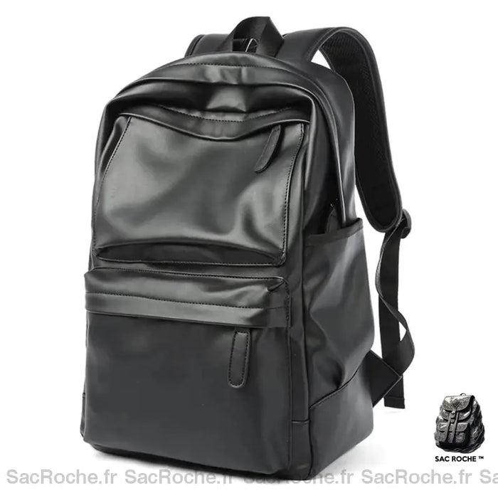 Sac À Dos Cuir Noir Homme Noir Sac