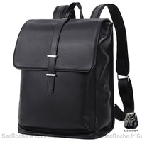 Sac À Dos Cuir Noir - Homme Urbain Dos En Cuir