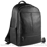 Sac à Dos Cuir Noir Minimaliste Homme - Sac Roche ™