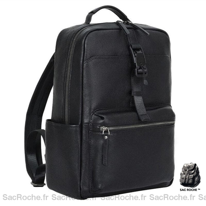 Sac À Dos Cuir Noir Moderne Homme Dos En Cuir