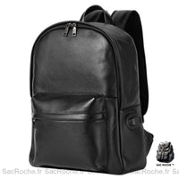 Sac à Dos Cuir Noir USB Homme - Sac Roche ™