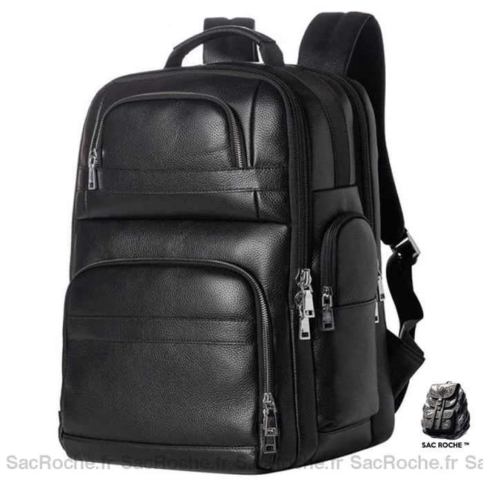 Sac À Dos Cuir Noir Voyages Homme Dos En Cuir
