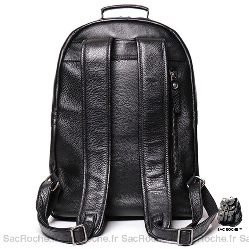 Sac À Dos Cuir Noir/Marron - Classique Homme Dos En Cuir
